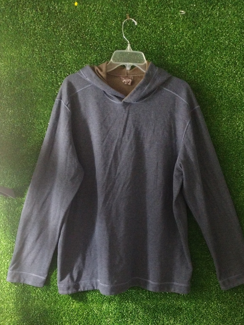 Johnston & Murphy Navy And Brown Reversible Hoodie Pullover